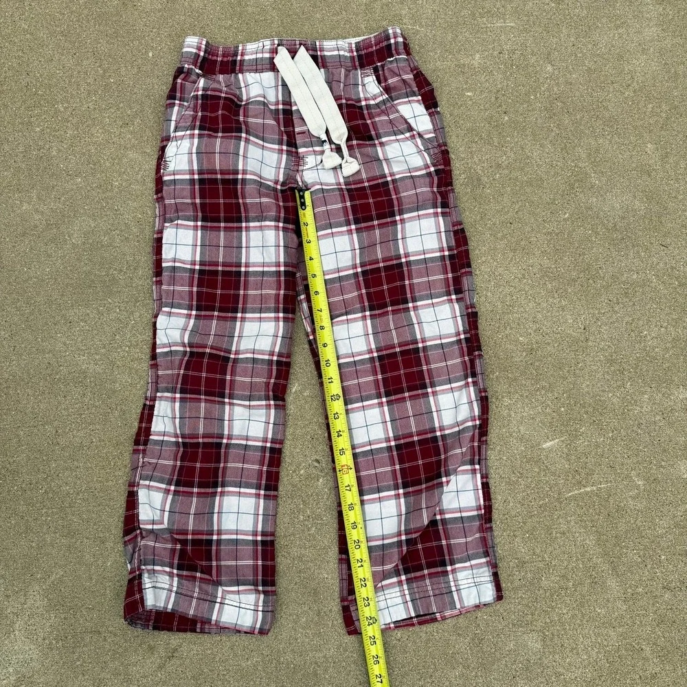 Abercrombie Plaid Pajama Pants Modern Boys Size Medium‎ Red White Blue Sleepwear